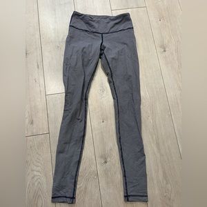 LuluLemon striped navy and white leggings